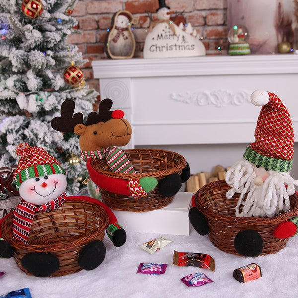 Christmas Candy Storage Basket Decoration Santa Claus Storage christmas Gift Basket decorations for home